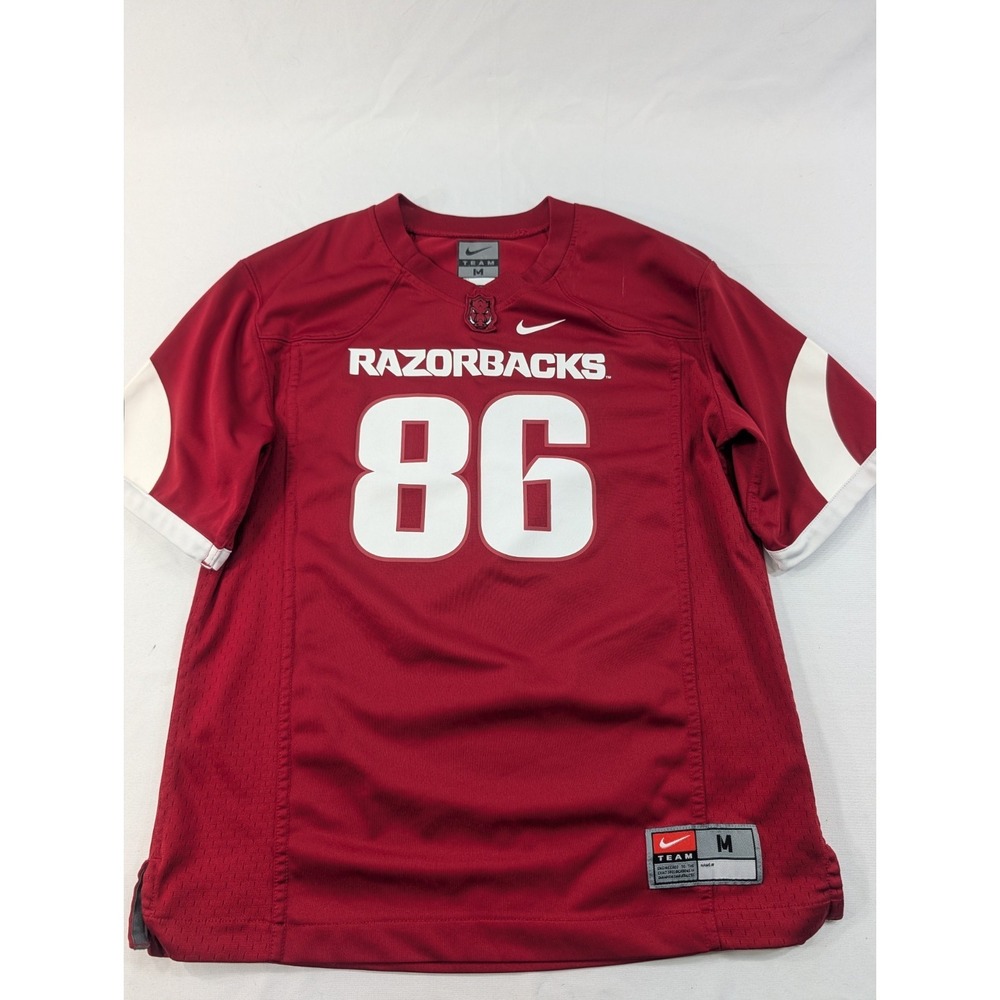 Nike Arkansas Razorbacks Jersey Kids Youth Med Red‎ Football #86